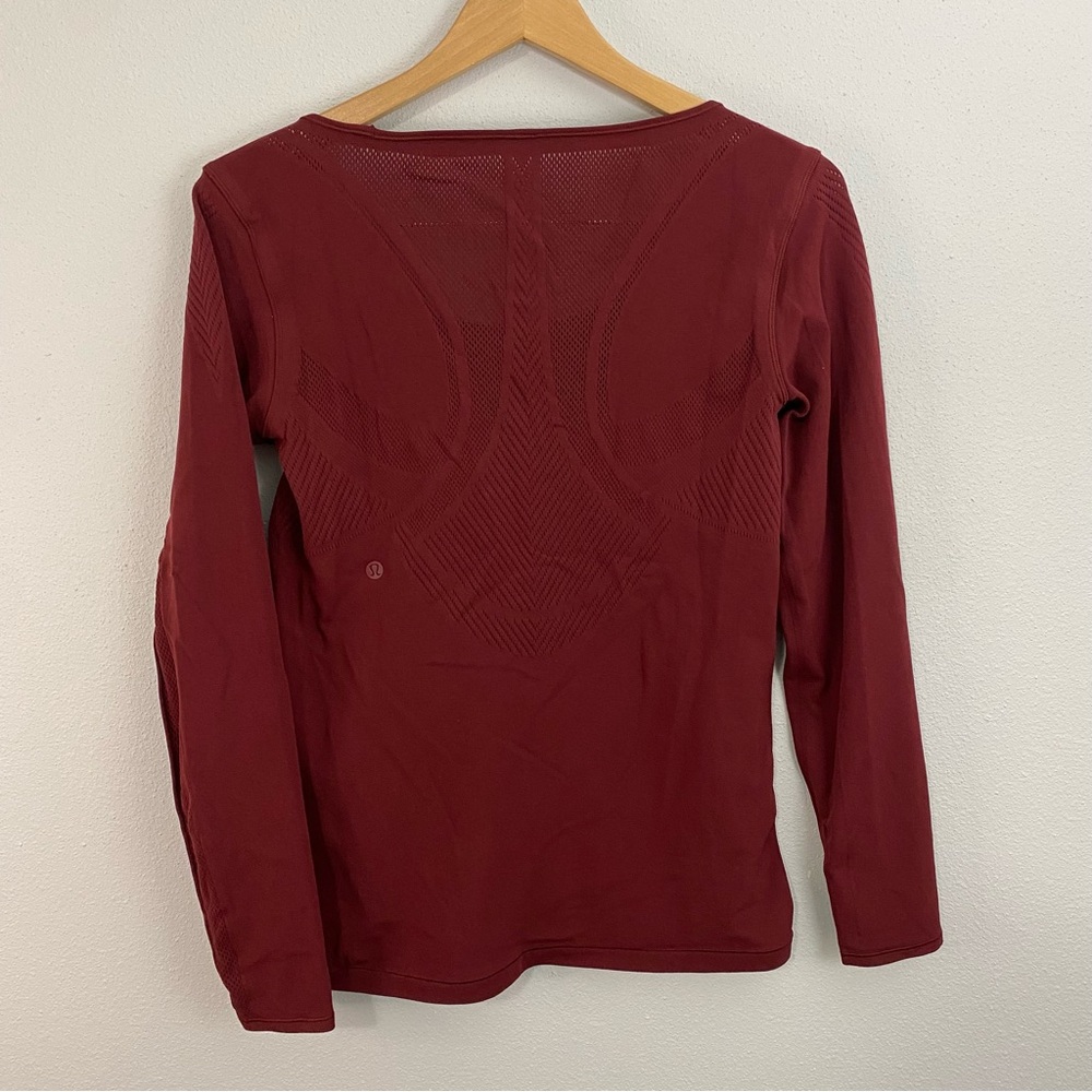 Lululemon Red Burgundy Long Sleeve Women's Size‎ M/L - Picture 3 of 6